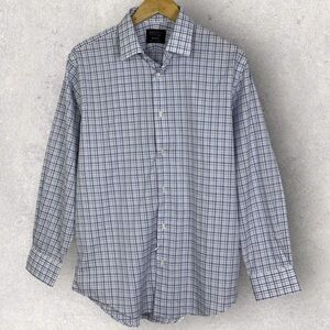 Nordstrom 2020 Plaid Mens Non-Iron Stretch Traditional Shirt Size 16 Button Down